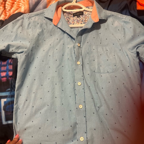 sky blue boys printed shirt - Picture 2 of 2